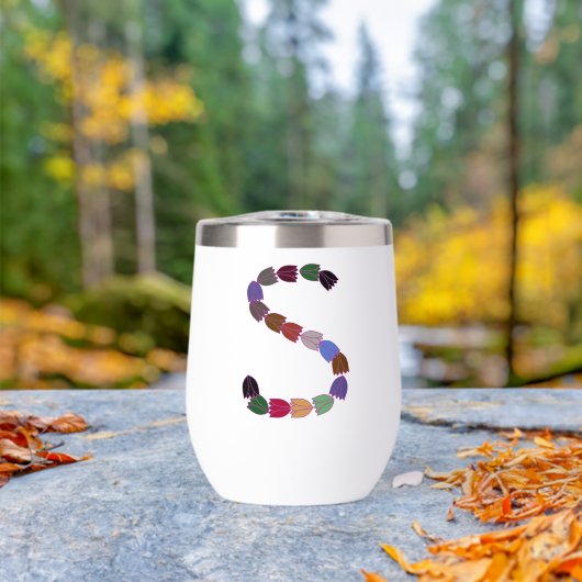 Kleurrijke tulp met opschrift "S" (Buiten (Gedraaid)  )