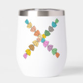 Kleurrijke tulp met opschrift "X" (Achterkant)