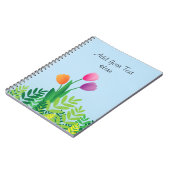 Kleurrijke Tulpen en groene groenten Notitieboek (Linkerzijde)