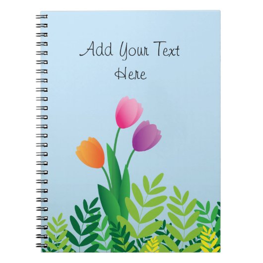 Kleurrijke Tulpen en groene groenten Notitieboek (Voorkant)