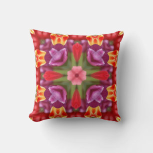 Kleurrijke Tulpen Kaleidoscoop Kussen