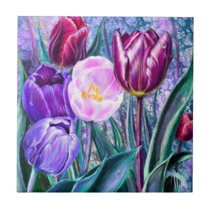 Kleurrijke Tulpen Keramische Tegels Tegeltje