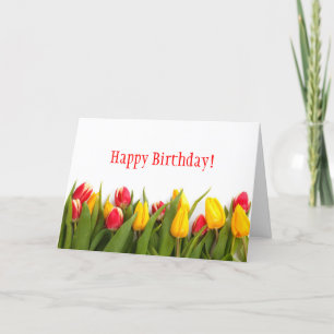 Kleurrijke Tulpen Verjaardag Kaart