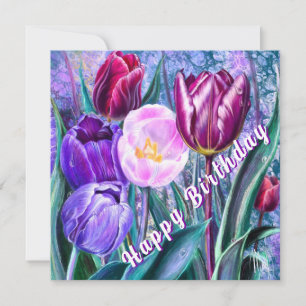 Kleurrijke Tulpen Verjaardagskaart