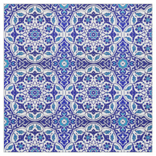 Kleurrijke Turkse Ottoman Iznik Blue Tile Motif Stof