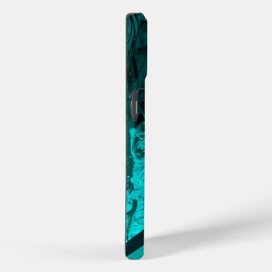 Kleurrijke turqouise chic cool marmer Case-Mate iPhone case (Achterkant / Rechts)