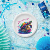 Kleurrijke Turtle Splash Papieren Bordje (Feest)