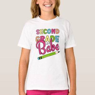 Kleurrijke tweedeklas babe terug naar school t-shirt