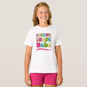 Kleurrijke tweedeklas babe terug naar school t-shirt