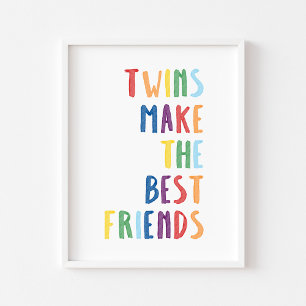 Kleurrijke tweelingen maken de beste vrienden afdr poster