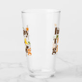 Kleurrijke typografie en bladeren Thanksgiving her Glas (Links)