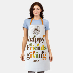 Kleurrijke typografie en cornucopia Friendsgiving Schort