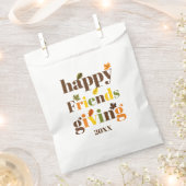Kleurrijke typografie en herfst verlaat Friendsgiv Bedankzakje (Geknipt)