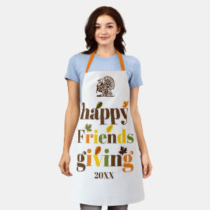 Kleurrijke typografie en kalkoen Friendsgiving Schort