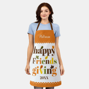 Kleurrijke typografie, grens Happy Friendsgiving Schort