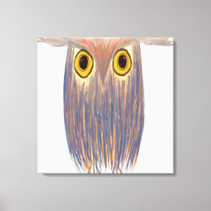 Kleurrijke Uil Aquarel Canvas Afdruk