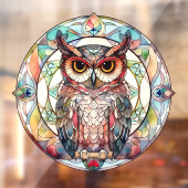 Kleurrijke Uil Bird Art Faux Glas in lood Raamsticker (Vel 2)