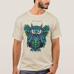 Kleurrijke Uil Grafiek met Wijsheidsquote T-shirt