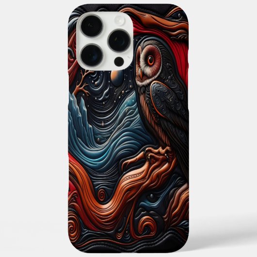 Kleurrijke uil in een mystiek nachtlandschap Case-Mate iPhone case (Achterkant)