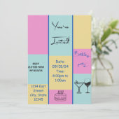 Kleurrijke uitnodiging (Staand voorkant)