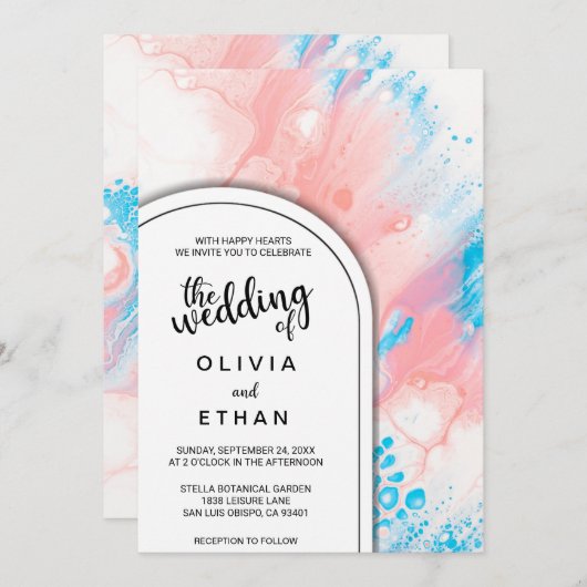 Kleurrijke uitnodiging tot het indienen van abstra (Voorkant / Achterkant)