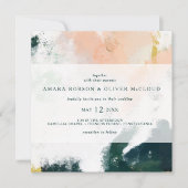 Kleurrijke uitnodiging tot het uitzenden van Abstr (Voorkant)