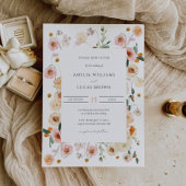 Kleurrijke uitnodiging voor bruiloft met lentekort