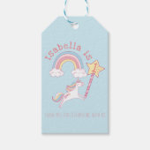 kleurrijke Unicorn Magic Wand Birthday Cadeaulabel (Voorkant)