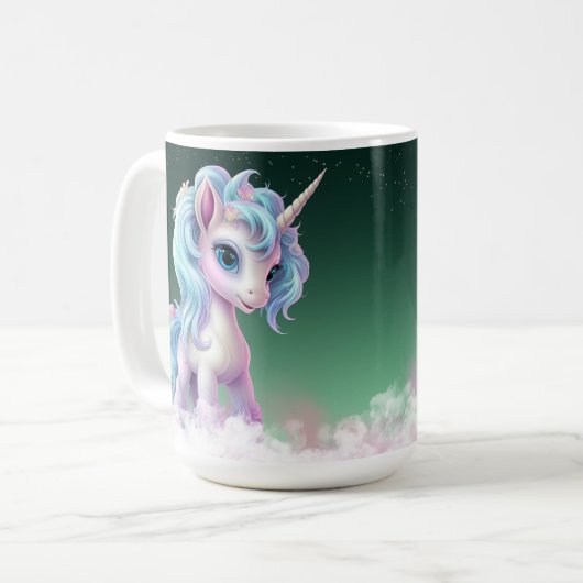 Kleurrijke Unicorn Naam Mok (Voorkant links)