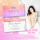 Kleurrijke Unicorn Pastel Rainbow Glitter Initiale Visitekaartje