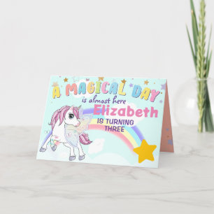 Kleurrijke Unicorn Rainbow Cute Magical Pink Bedankkaart