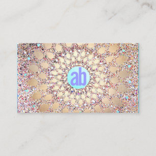 Kleurrijke, unieke gouden en feestelijke monogram visitekaartje