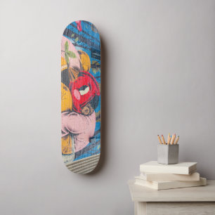 Kleurrijke unieke graffiti skateboard