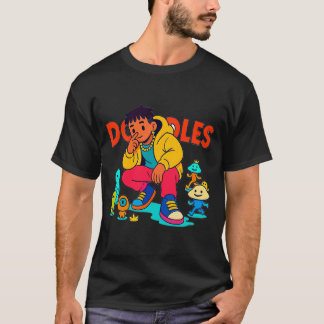 Kleurrijke Urbane Doodle Art Koele Streetwear Cart T-shirt