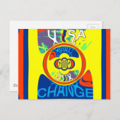 Kleurrijke USA Change: een feestelijk ontwerp Briefkaart (Voorkant / Achterkant)