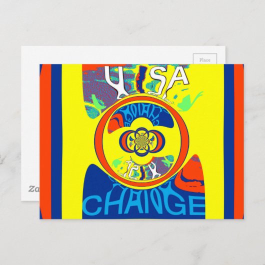 Kleurrijke USA Change: een feestelijk ontwerp Briefkaart (Voorkant / Achterkant)