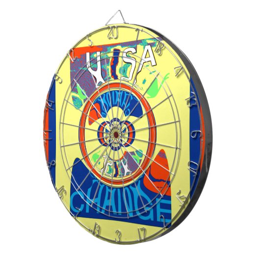Kleurrijke USA Change: een feestelijk ontwerp Dartbord (Voorkant Rechts)