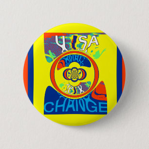 Kleurrijke USA Change: een feestelijke design art Ronde Button 5,7 Cm