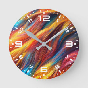 Kleurrijke vachttextuur achtergrond-68454 ronde klok