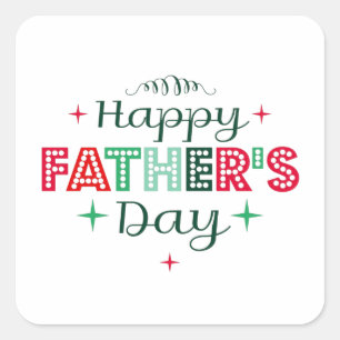 kleurrijke vaderdag vierkante sticker