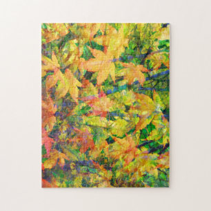 Kleurrijke val bladeren legpuzzel
