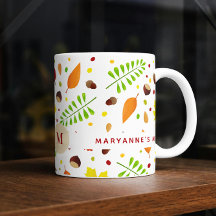 Kleurrijke val bladeren patroon met aangepaste naa