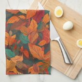 Kleurrijke val bladeren theedoek (Quarter Fold)