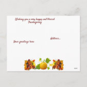 Kleurrijke val laat aanpasbare Thanksgiving achter Feestdagenkaart (Achterkant)