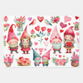 Kleurrijke Valentijn kabouters Set van 3 Assorted  Inpakpapier Vel (Voorkant)