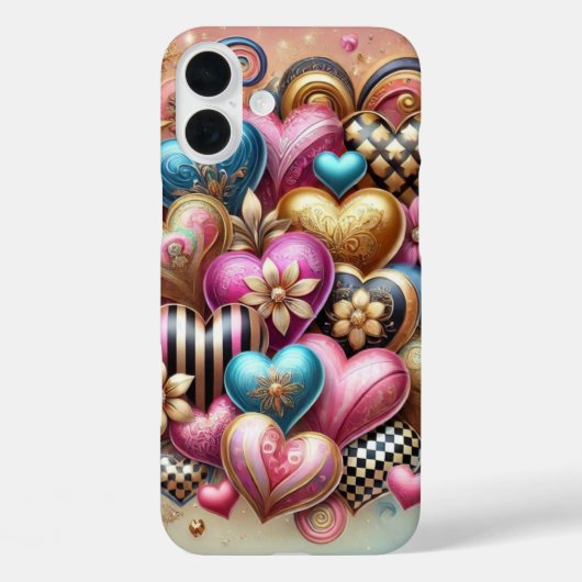 KLEURRIJKE VALENTIJN LIEFDE HARTEN Case-Mate iPhone CASE (Achterkant)