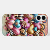 KLEURRIJKE VALENTIJN LIEFDE HARTEN Case-Mate iPhone CASE (Achterkant (horizontaal))