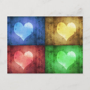 Kleurrijke Valentijnsdag Rustic Hearts Briefkaart