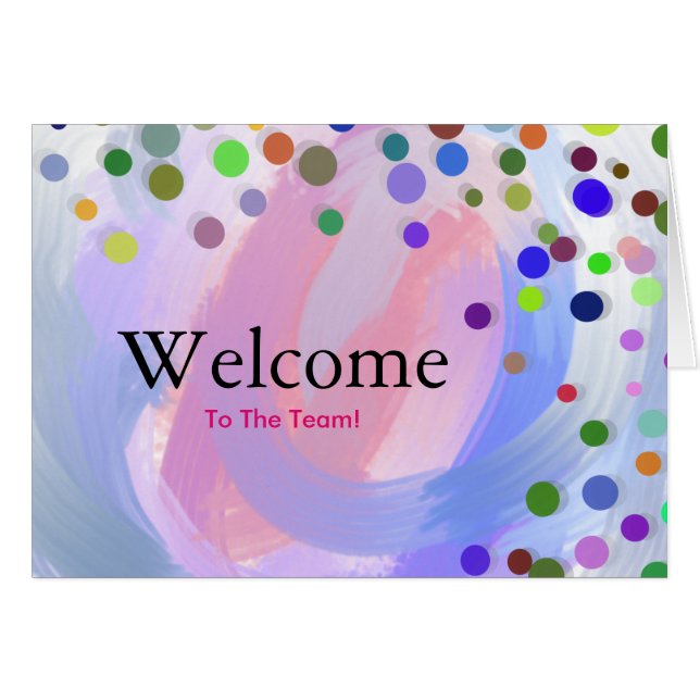 Kleurrijke Vallende Glitters Stippen Welkom (Voorkant Horizontaal)