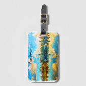 Kleurrijke Vancouver Canada Panorama Uitzicht Bagagelabel (Voorkant (verticaal))